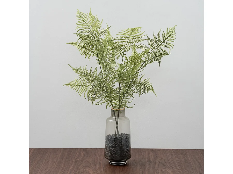 My Furniture Dove Grey Glass Vase, 25 cm, Hand-made 5mm Glass with Gold Rim