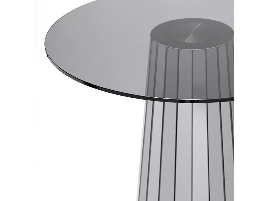 My Furniture Emmeline Smoked Mirror Bar Table - Toughened Smoked Glass Top, Luxurious Statement Piece