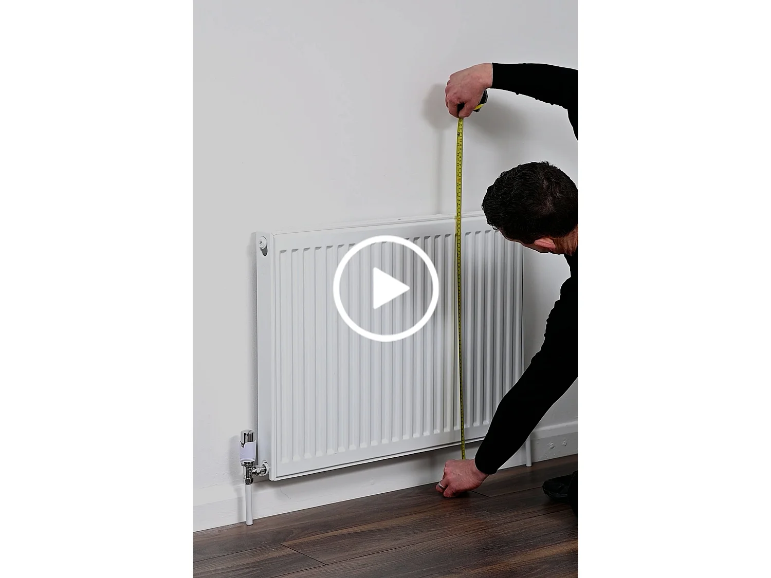 Anastasia Black Glass Radiator Cover, Bevelled Toughened Glass with Brass-Finish Pedestal