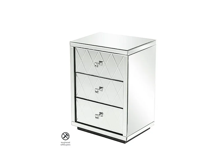 Pair of Knightsbridge Mirrored Bedside Tables by My Furniture