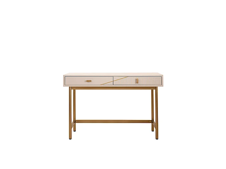 Canford Dressing Table - Latte, FSC-Certified Timber, Matt Brass Accents