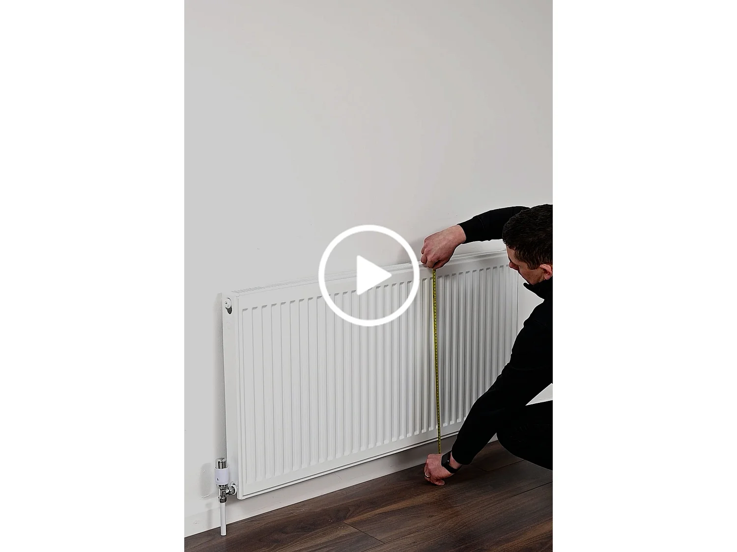 Anastasia Adjustable White Bevelled Glass Radiator Cover with Brass Base - Up to 205 cm