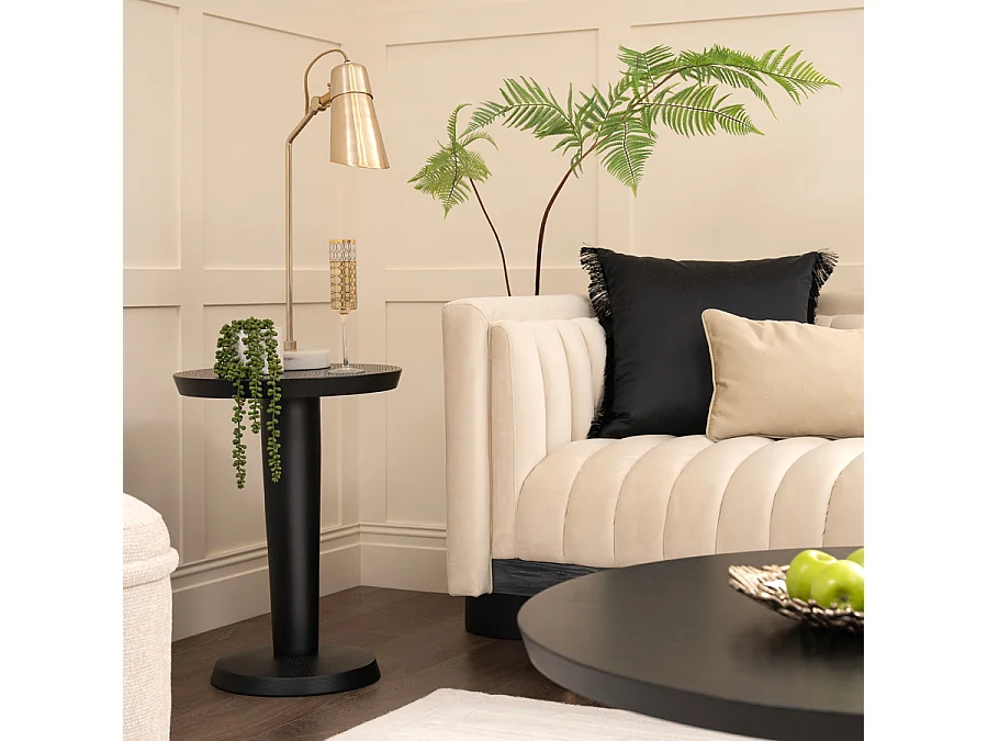 Sia Black Side Table - Solid Oak, Black Satin Stain, 61x61x45 cm