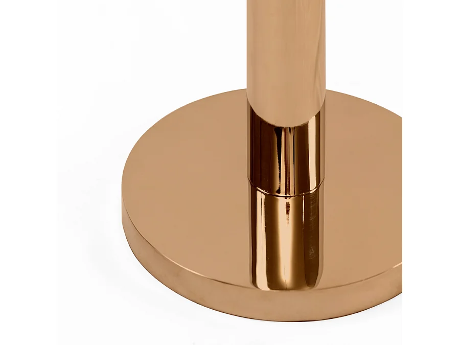 Parker Brass Side Table - Round Marble Top, Brass-Finish Spun Aluminium Base