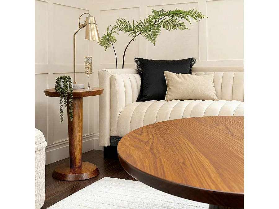 Sia Side Table, Chestnut Oak Veneer, Round 61 cm x 45 cm