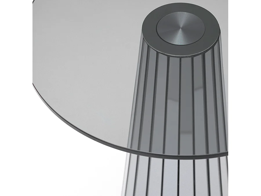 Emmeline Smoked Mirror Side Table, 40 x 60 x 40 cm