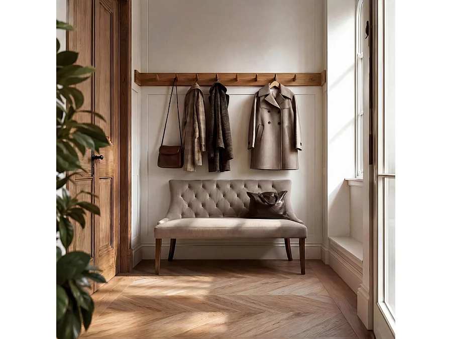Torino Bench Taupe Velvet - Walnut Ash Legs