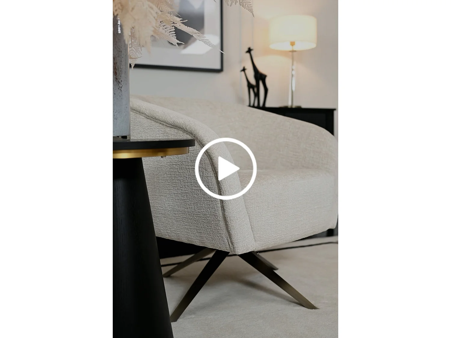 Brodie Swivel Armchair - Light Taupe Chenille Upholstery - Brushed Bronze Base