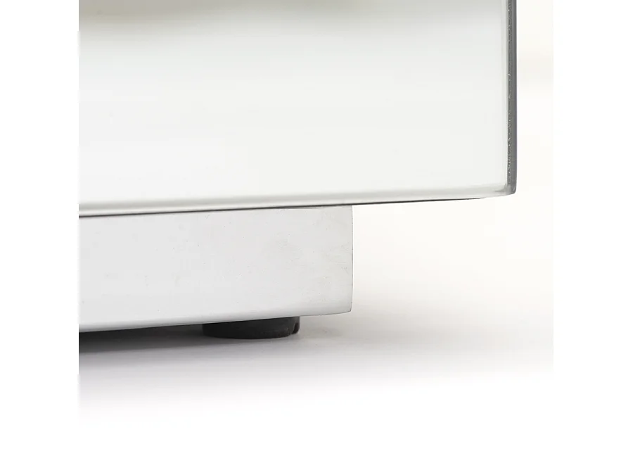 Hallie Mirrored Coffee Table, 90x90x38 cm, Toughened Mirror Top with Stainless Steel Plinth