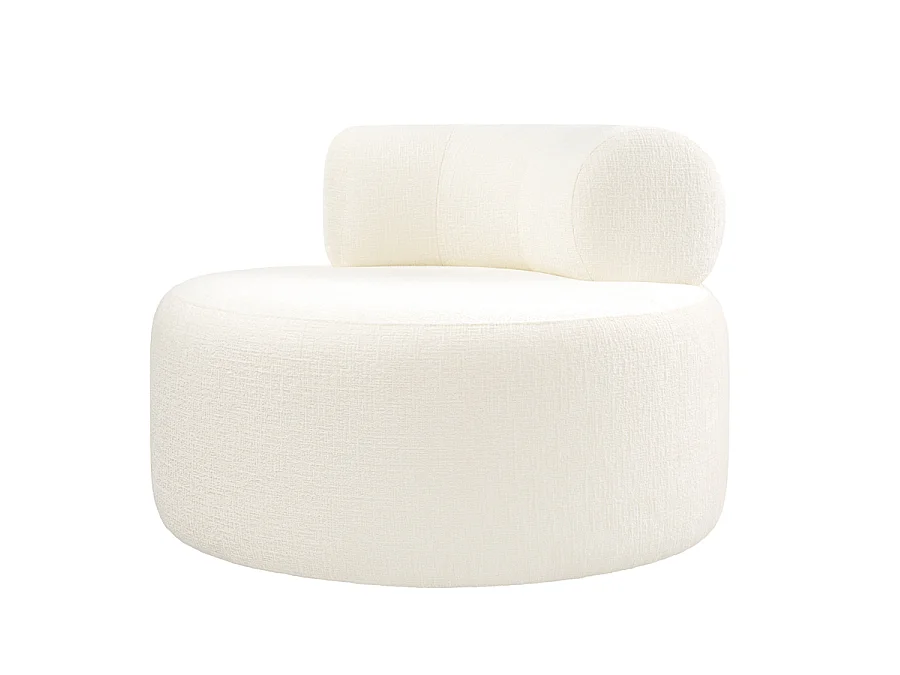 My Furniture Rolls Ivory Chenille Swivel Lounge Chair