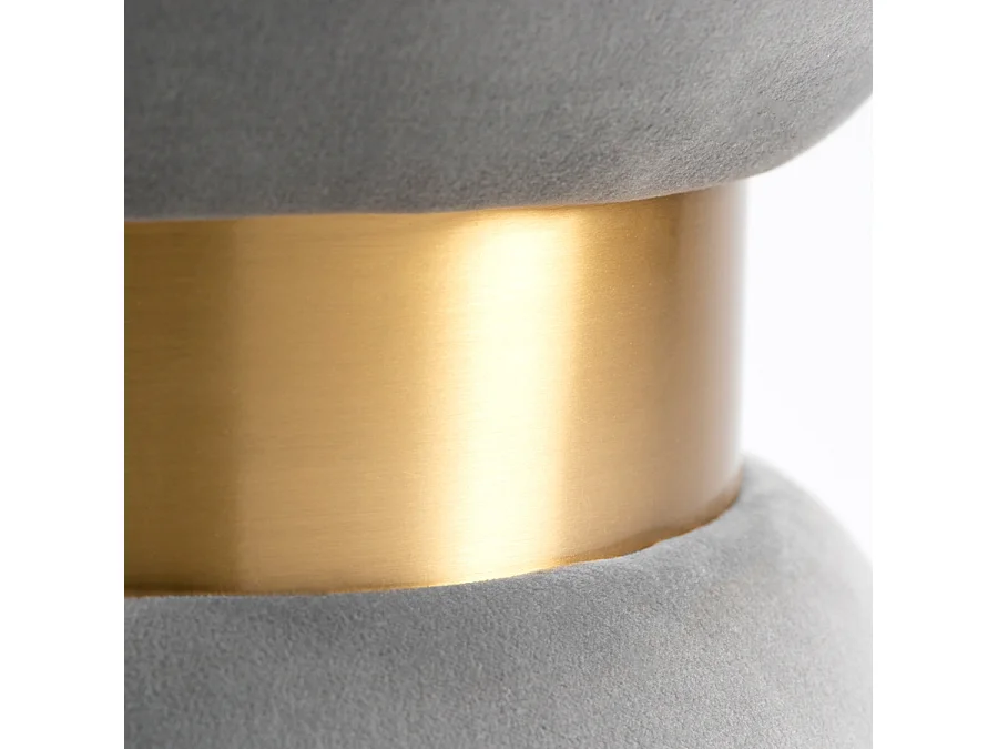 Serena Velvet Stool - Brushed Brass Finish, Foam-Padded Seat, 45 cm Height