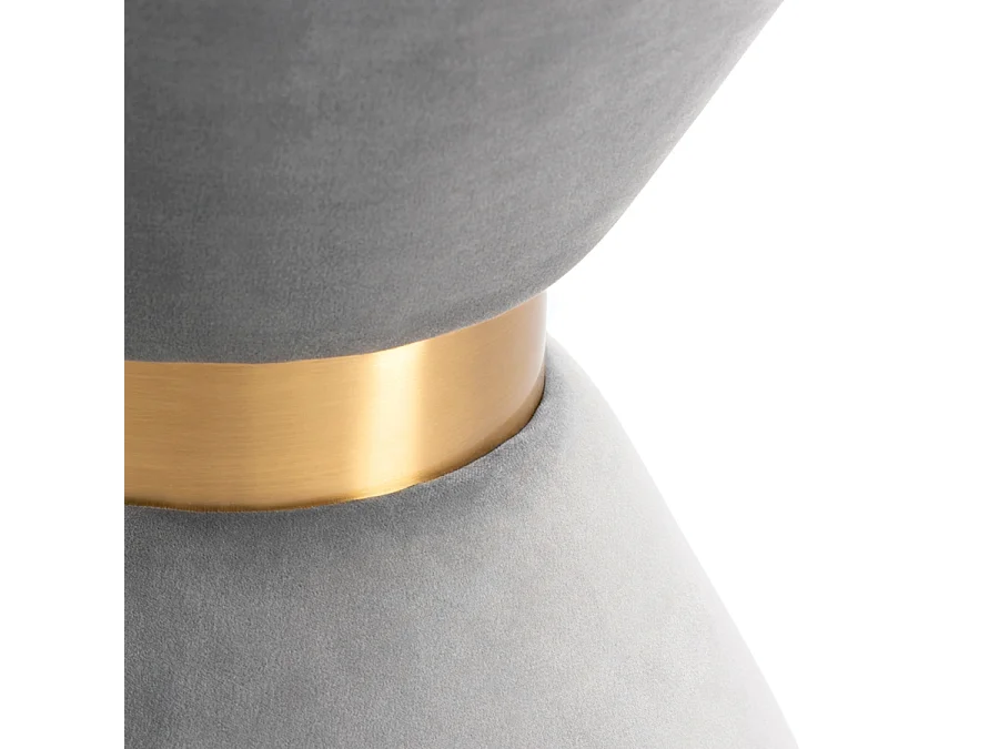 Serena Velvet Stool - Brushed Brass Finish, Foam-Padded Seat, 45 cm Height