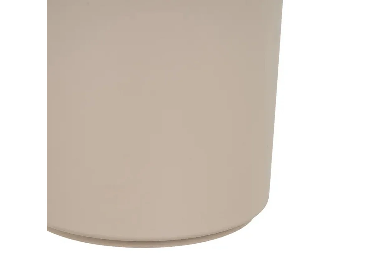 Poubelle ronde 5L à Couvercle Basculant en Polypropylène Mate,coloris Beige-Longueur 18 x Profondeur 18 x Hauteur 27 cm