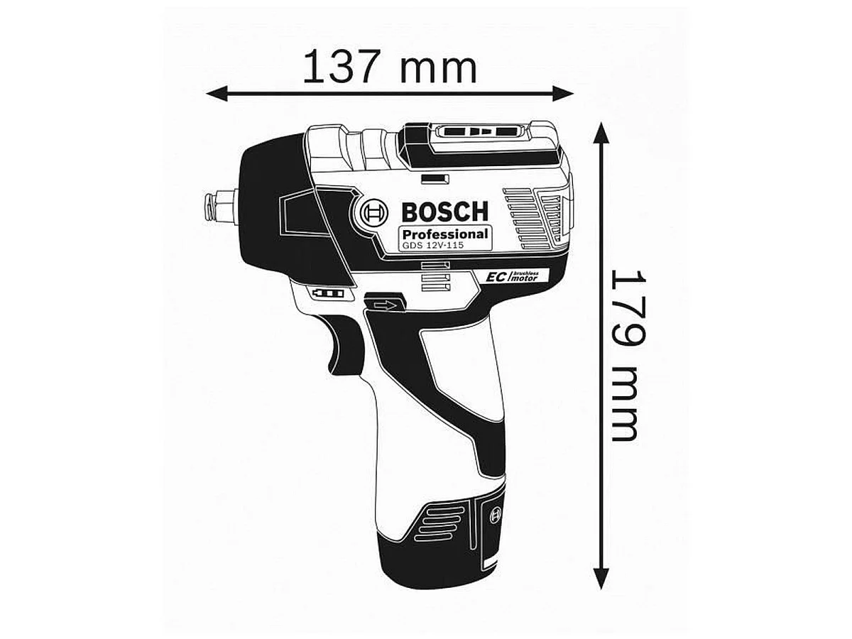 Boulonneuse sans fil Bosch Professional GDS 12V-115 (06019E0101) — 115 Nm, 12 V, sans batterie