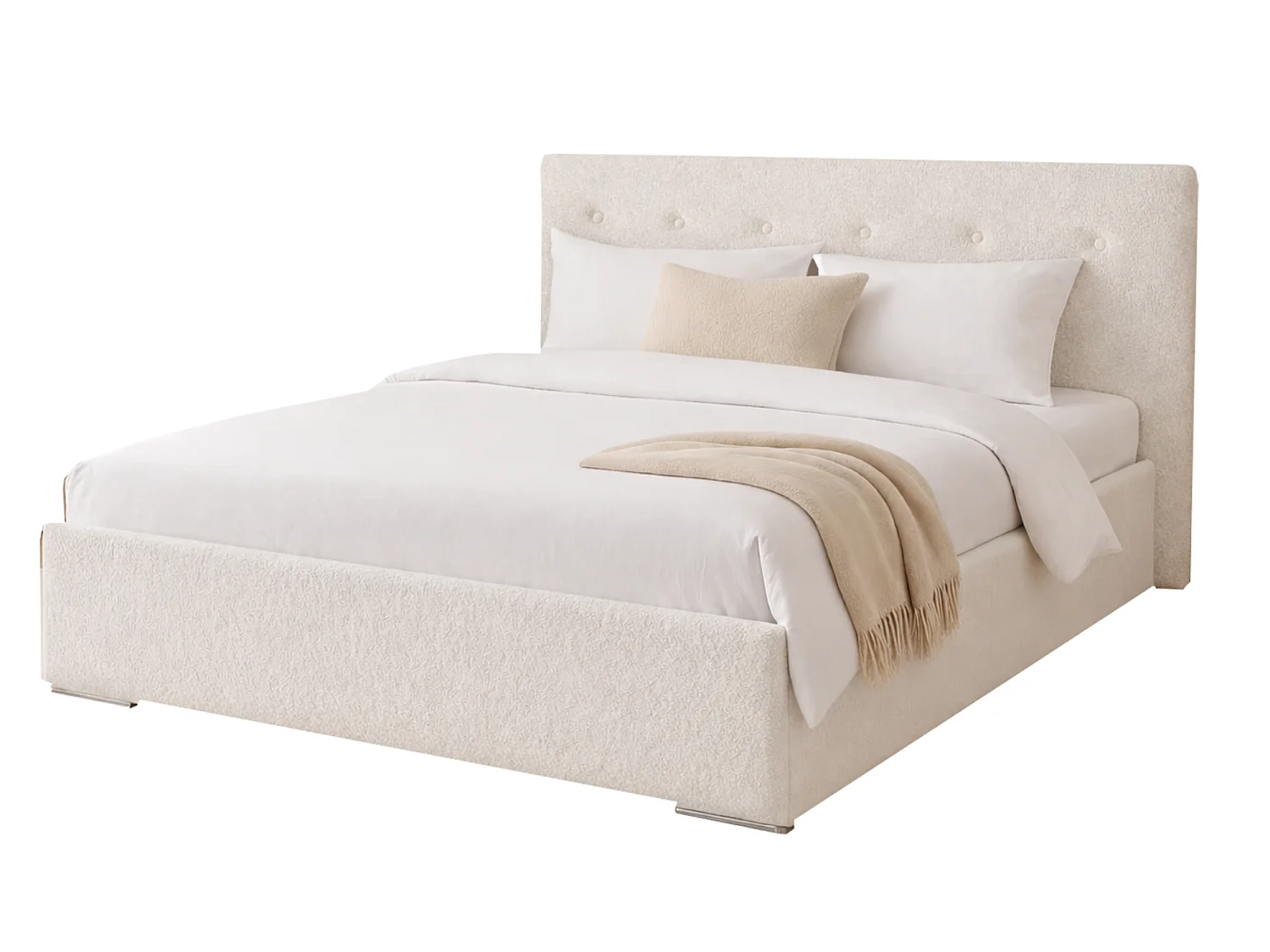Lit MILA 140 Woolly 07 avec sommier sans matelas