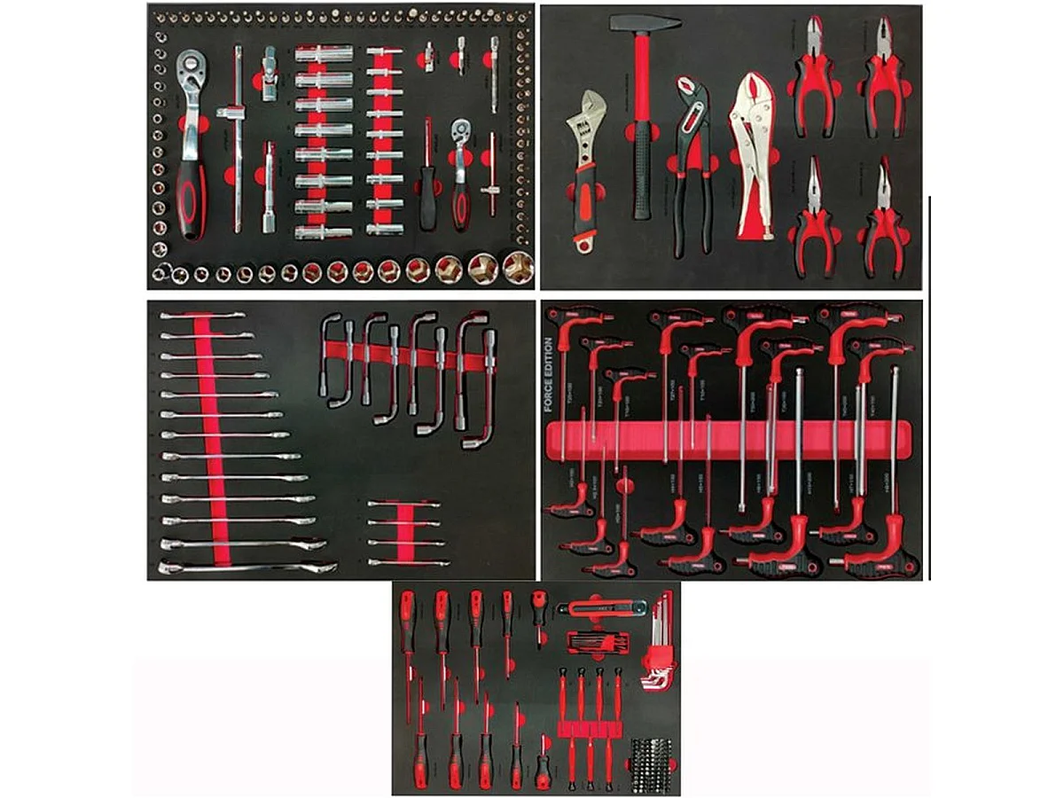 Servante d'atelier mobile DEFPRO 7 tiroirs avec 283 outils et verrouillage central
