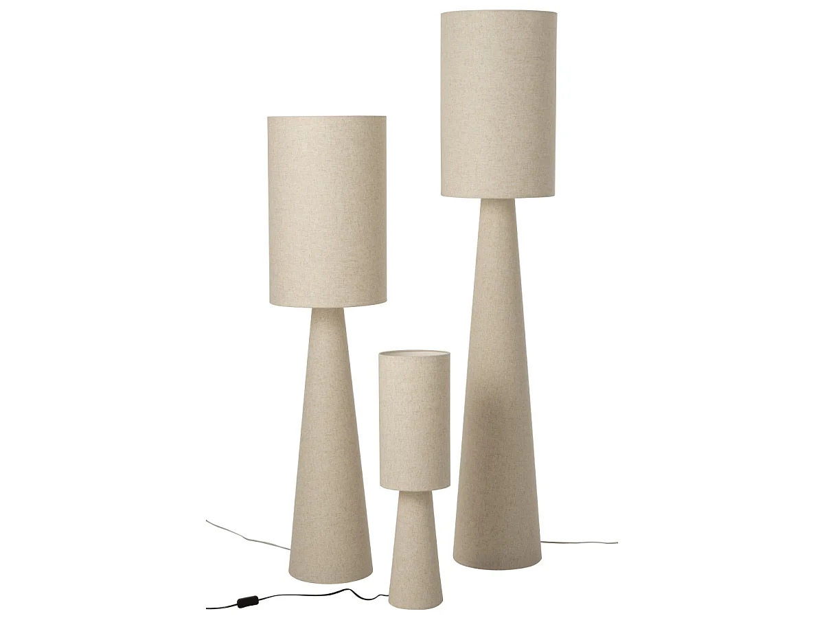 Lampadaire Effet Lin "Tona" 140cm Beige