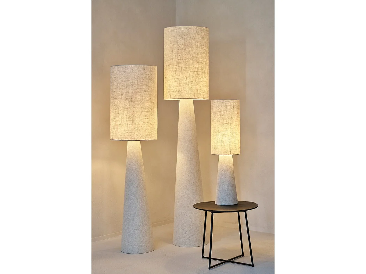 Lampadaire Effet Lin "Tona" 140cm Beige