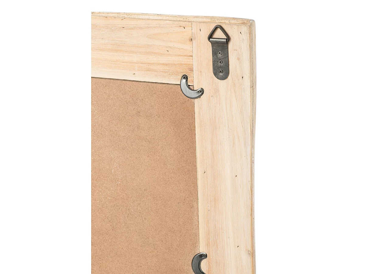 Miroir Mural Carré en Bois "Chamonix" 81cm Naturel