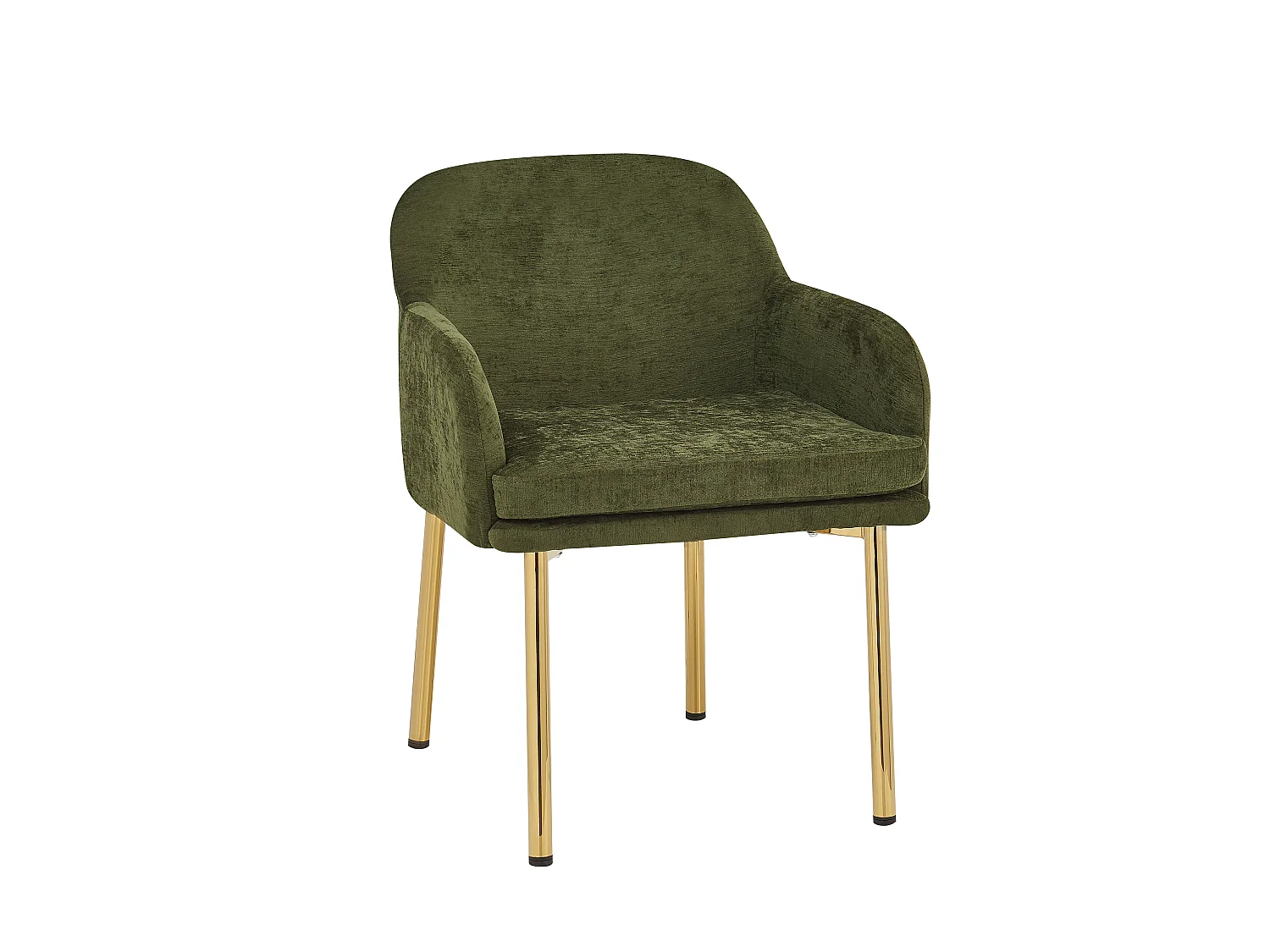 Set van 6 Moderne Eetkamerstoelen 61x59x78.5cm - gestoffeerde stoel - in hoogte verstelbare stoelpoten - Groen en Goud