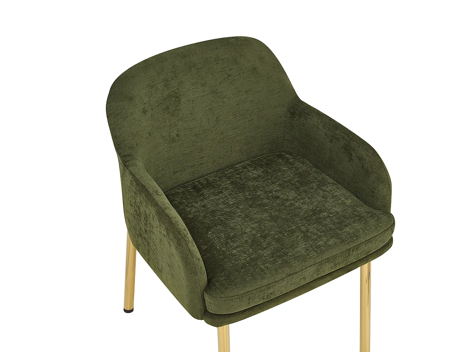 Set van 6 Moderne Eetkamerstoelen 61x59x78.5cm - gestoffeerde stoel - in hoogte verstelbare stoelpoten - Groen en Goud