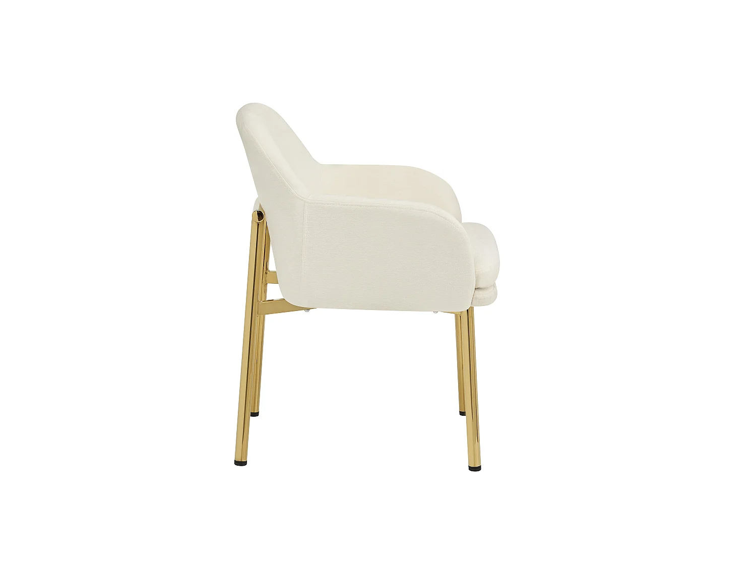 Set van 2 Moderne Eetkamerstoelen 61x59x78.5cm - gestoffeerde stoel - in hoogte verstelbare stoelpoten - Wit en Goud