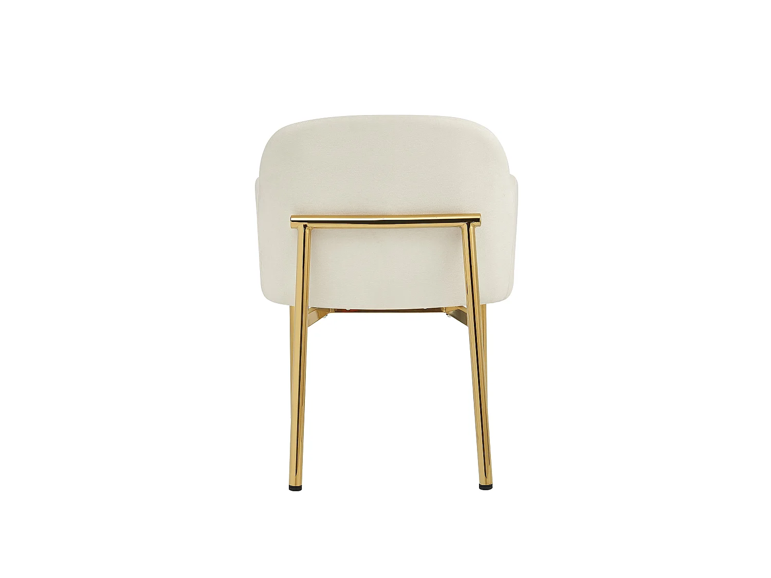Set van 2 Moderne Eetkamerstoelen 61x59x78.5cm - gestoffeerde stoel - in hoogte verstelbare stoelpoten - Wit en Goud