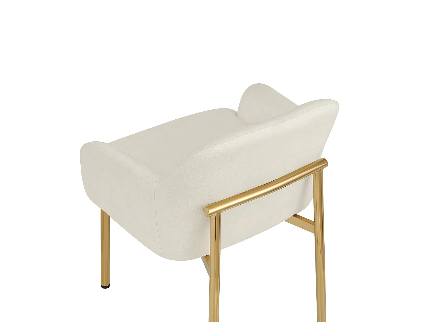 Set van 2 Moderne Eetkamerstoelen 61x59x78.5cm - gestoffeerde stoel - in hoogte verstelbare stoelpoten - Wit en Goud