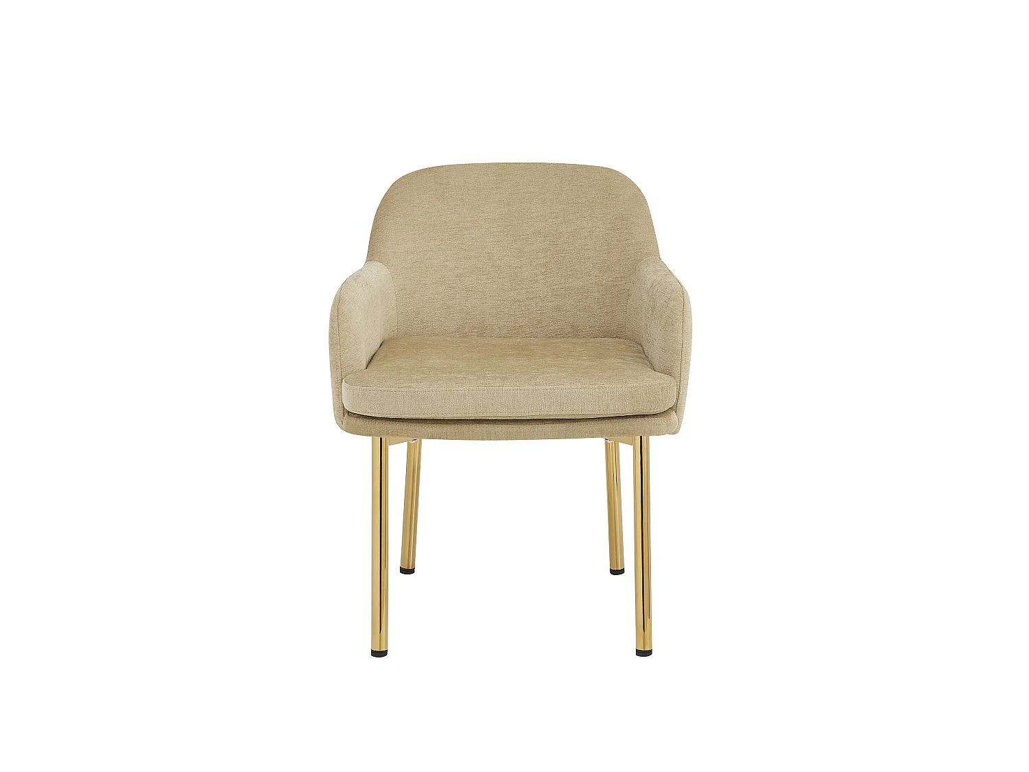 Set van 6 Moderne Eetkamerstoelen 61x59x78.5cm - gestoffeerde stoel - in hoogte verstelbare stoelpoten - Bruin en Goud