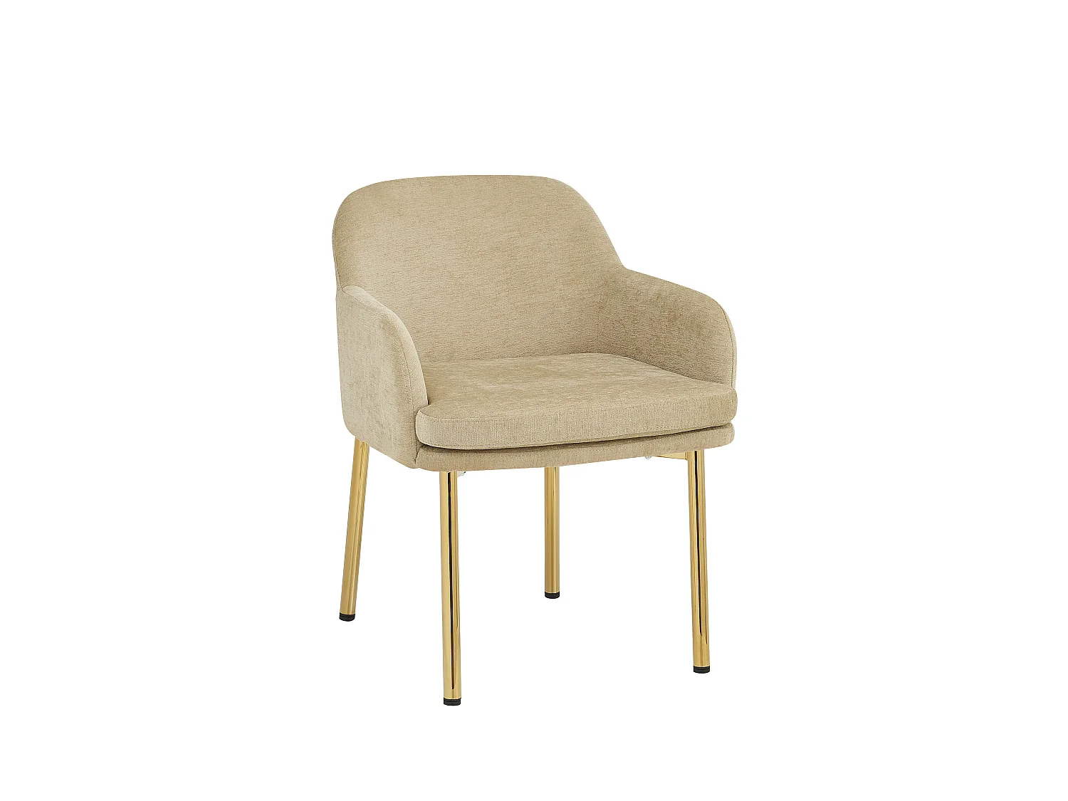 Set van 6 Moderne Eetkamerstoelen 61x59x78.5cm - gestoffeerde stoel - in hoogte verstelbare stoelpoten - Bruin en Goud