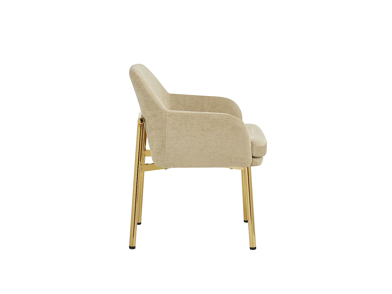 Set van 6 Moderne Eetkamerstoelen 61x59x78.5cm - gestoffeerde stoel - in hoogte verstelbare stoelpoten - Bruin en Goud
