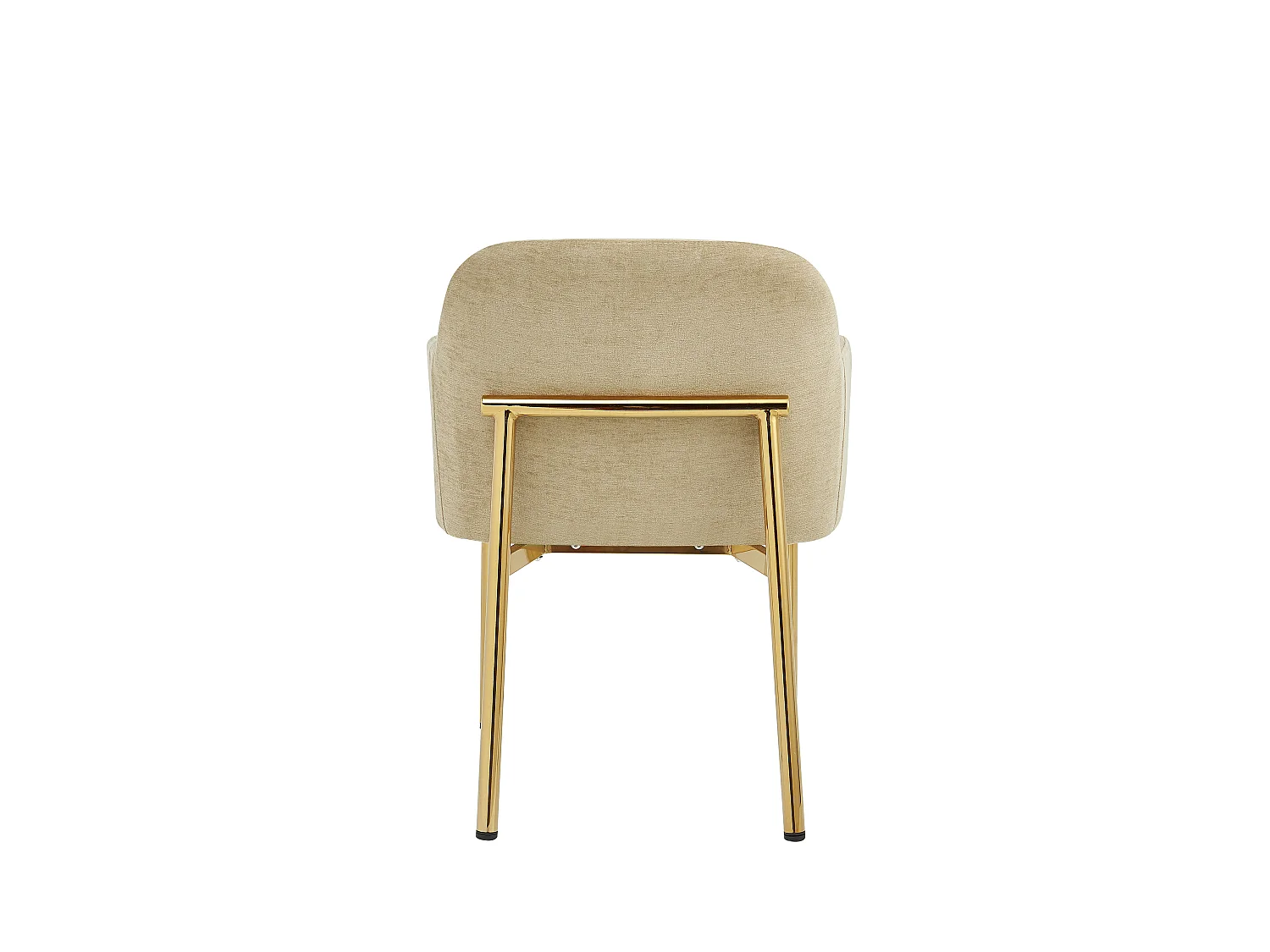 Set van 6 Moderne Eetkamerstoelen 61x59x78.5cm - gestoffeerde stoel - in hoogte verstelbare stoelpoten - Bruin en Goud