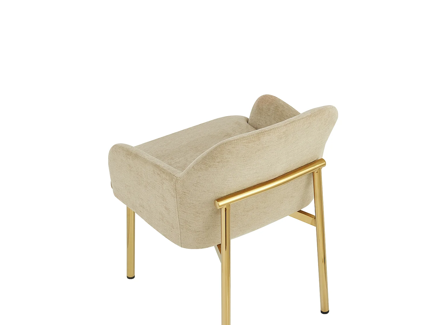 Set van 6 Moderne Eetkamerstoelen 61x59x78.5cm - gestoffeerde stoel - in hoogte verstelbare stoelpoten - Bruin en Goud