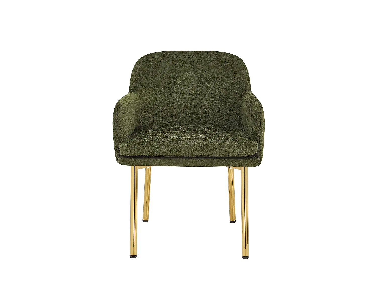 Set van 4 Moderne Eetkamerstoelen 61x59x78.5cm - gestoffeerde stoel - in hoogte verstelbare stoelpoten - Groen en Goud