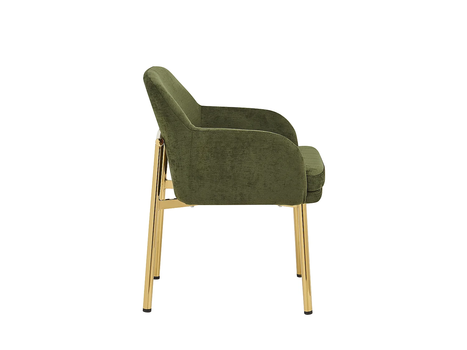 Set van 4 Moderne Eetkamerstoelen 61x59x78.5cm - gestoffeerde stoel - in hoogte verstelbare stoelpoten - Groen en Goud