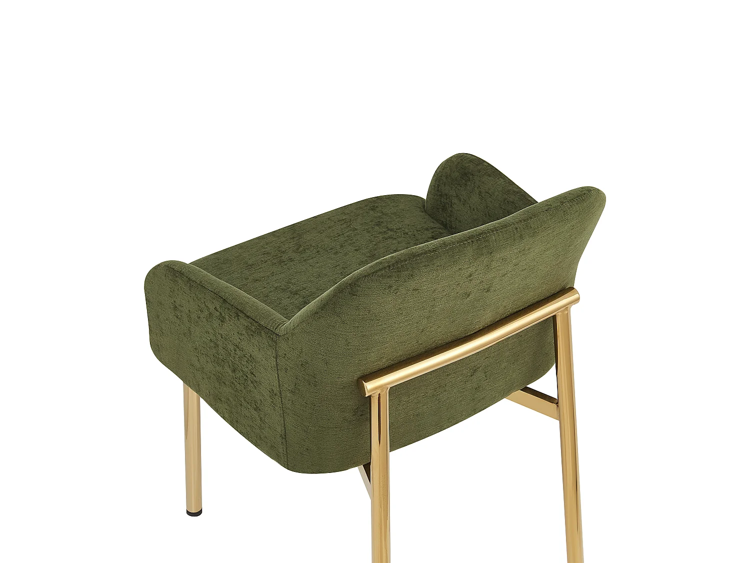 Set van 4 Moderne Eetkamerstoelen 61x59x78.5cm - gestoffeerde stoel - in hoogte verstelbare stoelpoten - Groen en Goud
