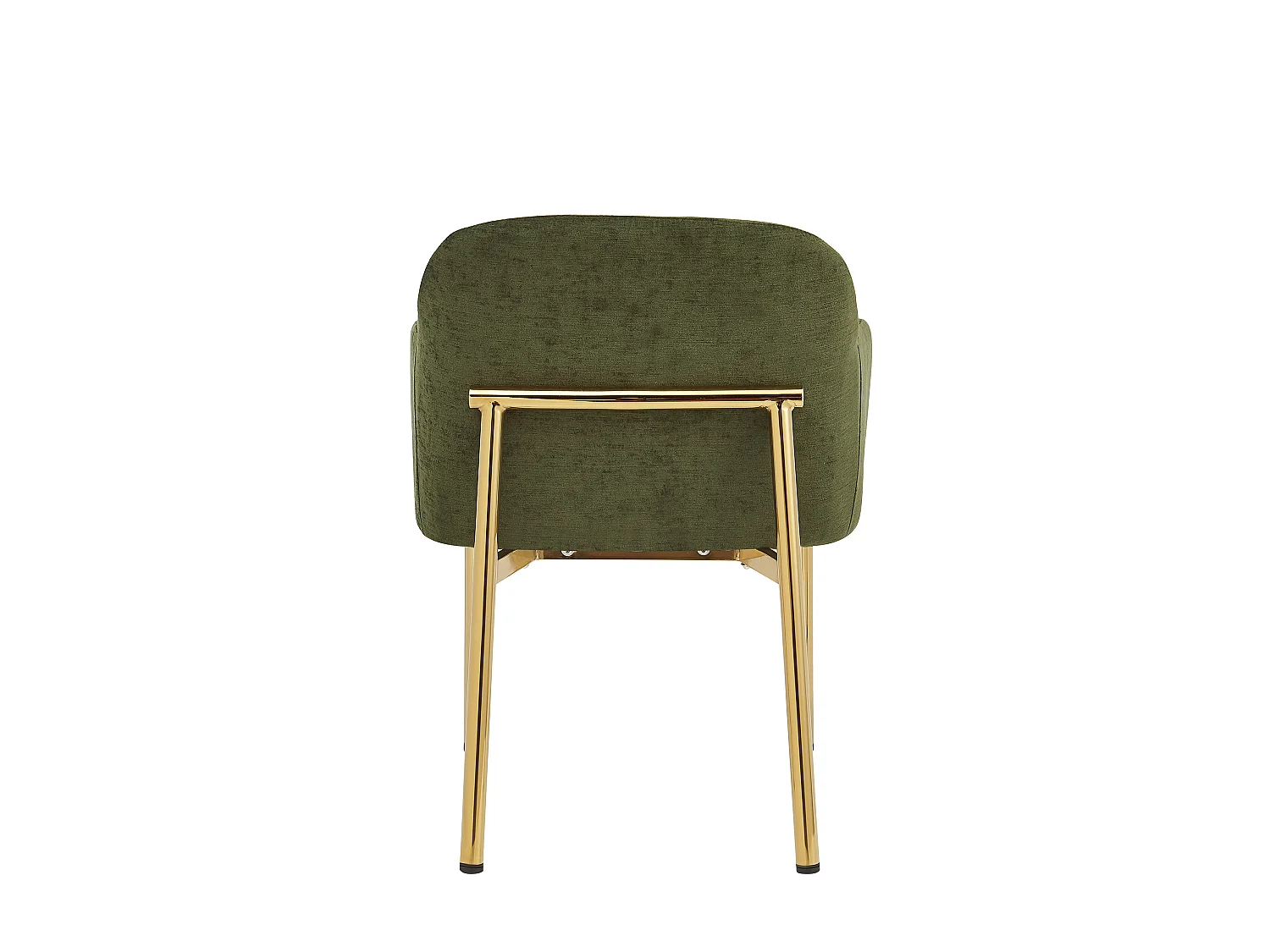 Set van 2 Moderne Eetkamerstoelen 61x59x78.5cm - gestoffeerde stoel - in hoogte verstelbare stoelpoten - Groen en Goud
