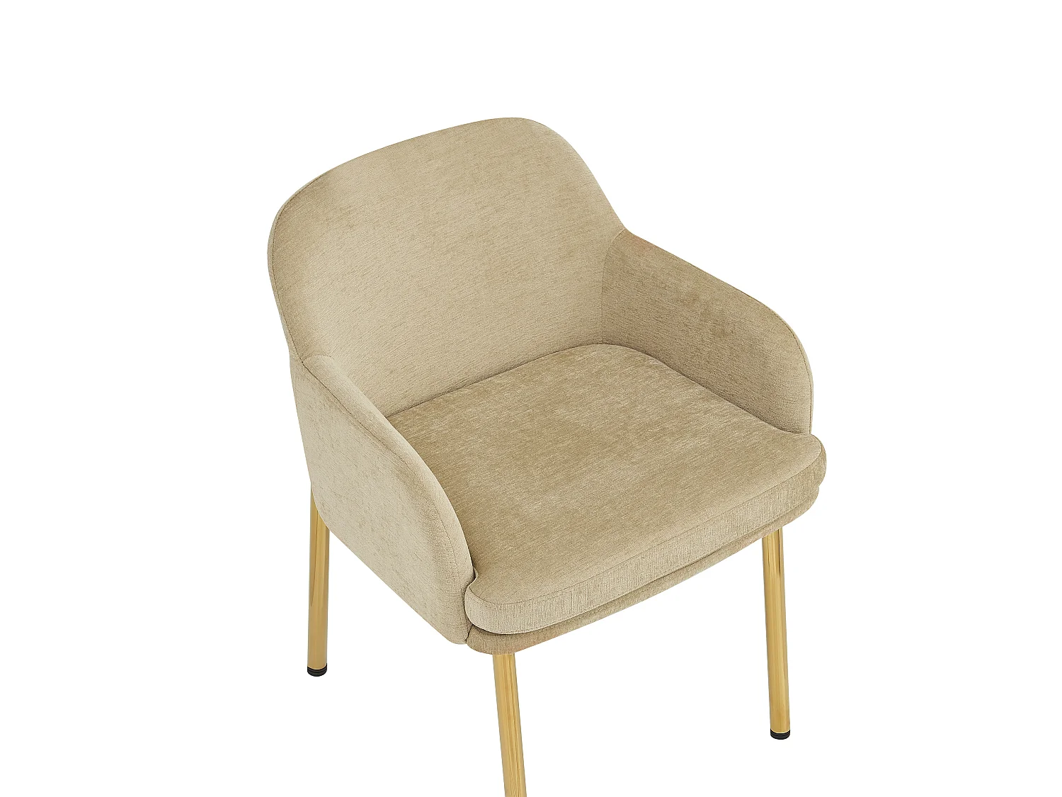 Set van 2 Moderne Eetkamerstoelen 61x59x78.5cm - gestoffeerde stoel - in hoogte verstelbare stoelpoten - Bruin en Goud