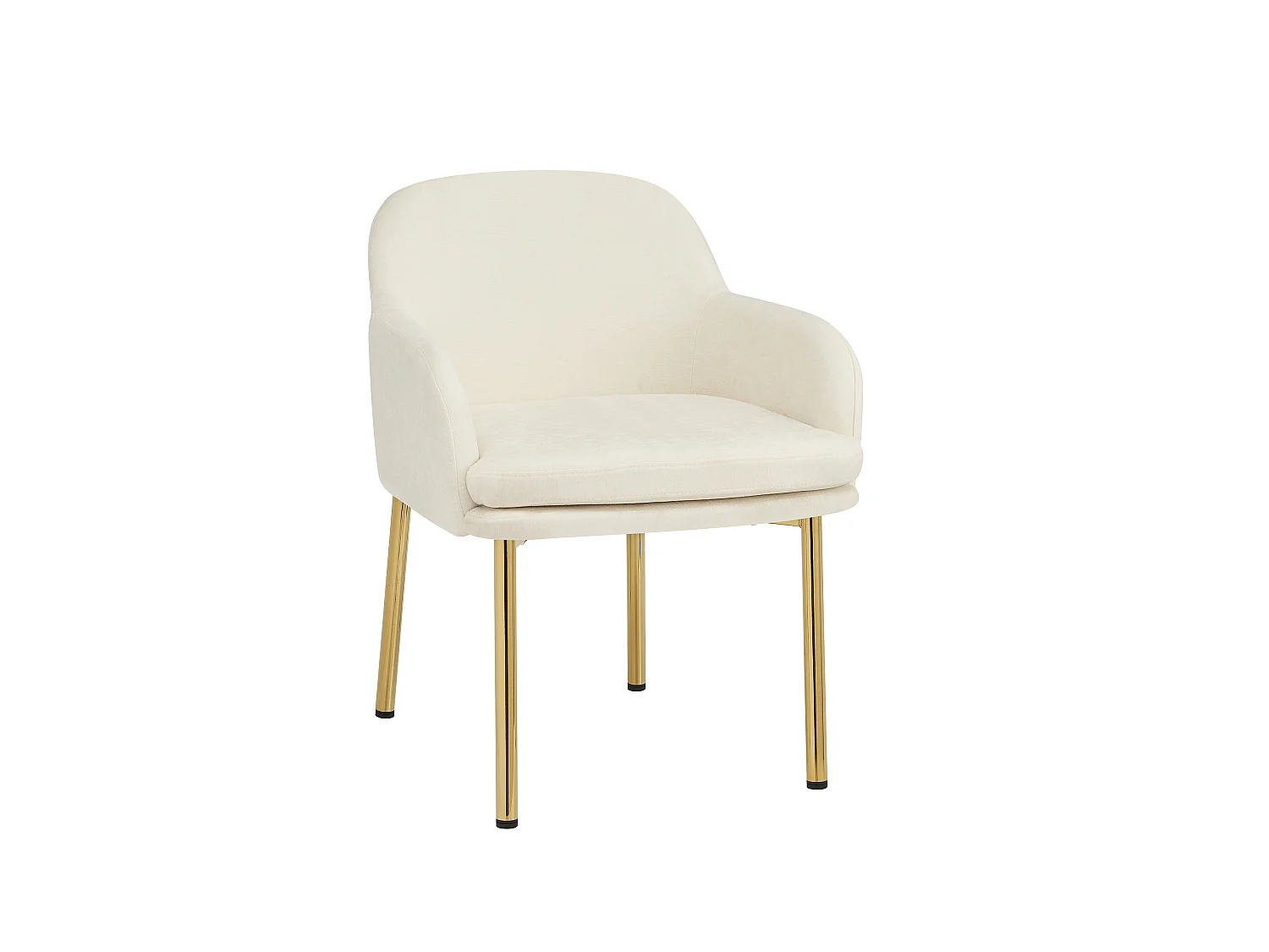 Set van 6 Moderne Eetkamerstoelen 61x59x78.5cm - gestoffeerde stoel - in hoogte verstelbare stoelpoten - Wit en Goud