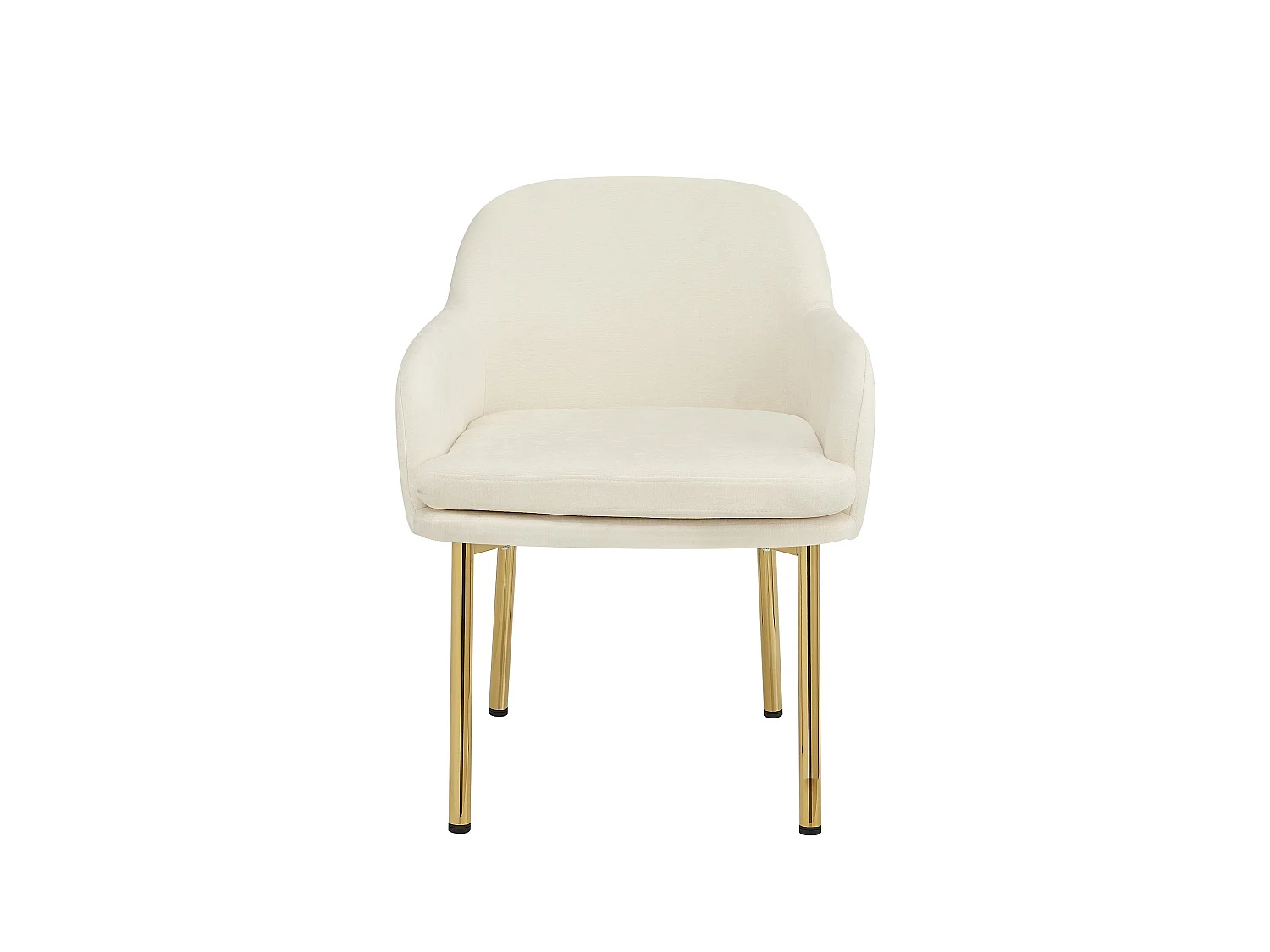 Set van 6 Moderne Eetkamerstoelen 61x59x78.5cm - gestoffeerde stoel - in hoogte verstelbare stoelpoten - Wit en Goud