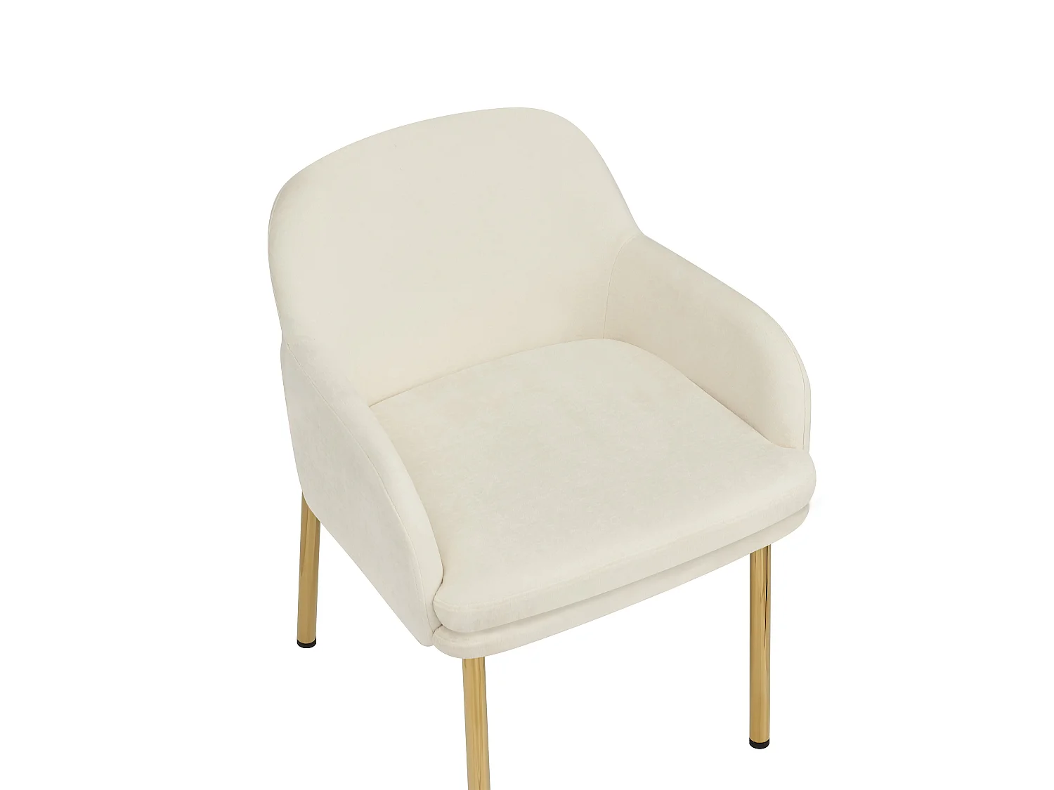 Set van 6 Moderne Eetkamerstoelen 61x59x78.5cm - gestoffeerde stoel - in hoogte verstelbare stoelpoten - Wit en Goud