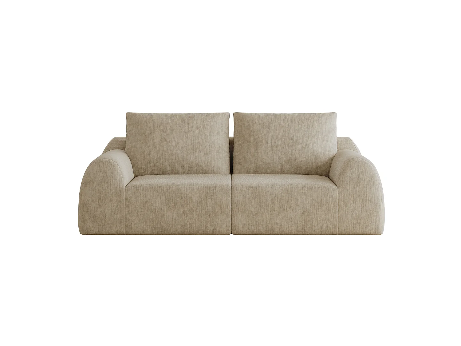 Canapé modulable 2 places en chenille - Sans montage - Kaki