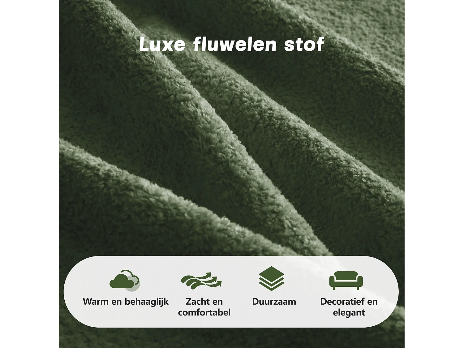 Sofá modular de 4 plazas, 384 cm, en terciopelo con otomana - Verde