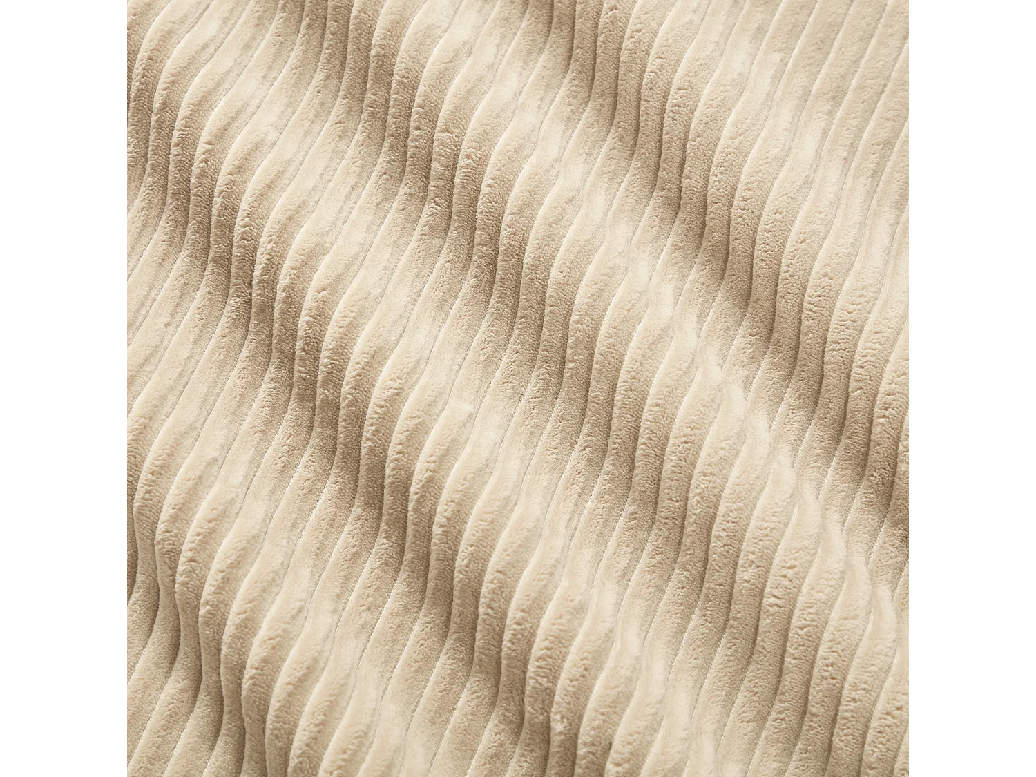 Sofá modular de 2 plazas de pana con otomana - Beige