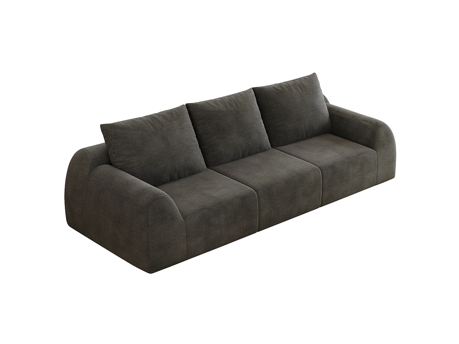Canapé compressé modulable 3 places en chenille - Gris foncé