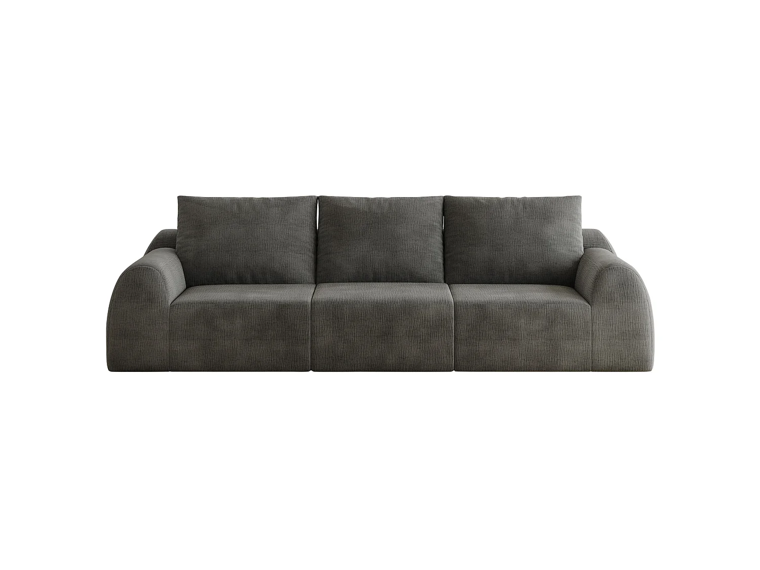 Canapé compressé modulable 3 places en chenille - Gris foncé