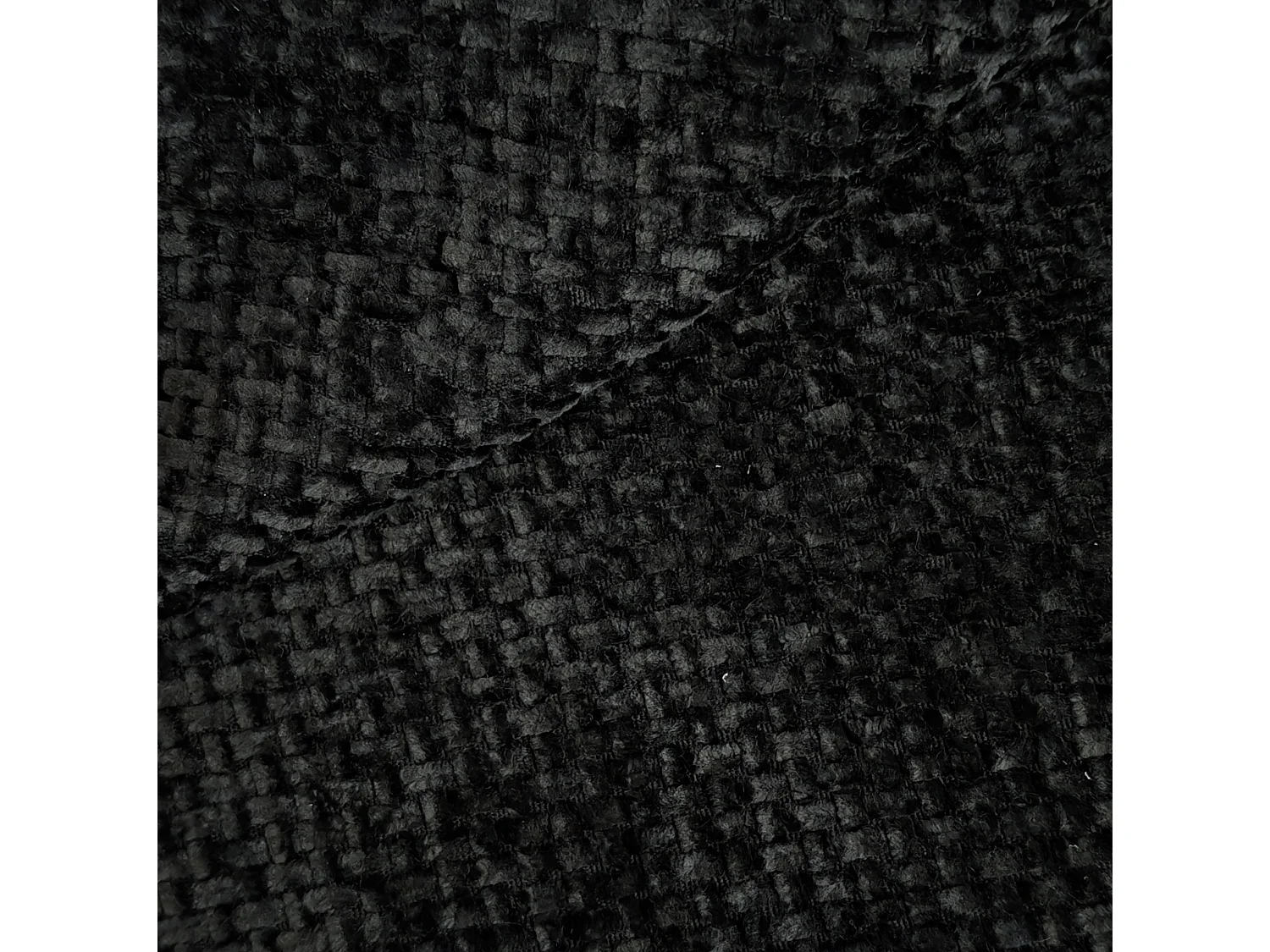 Canapé d'angle modulable 4 places 336 cm avec pouf - Tissu chenille noir
