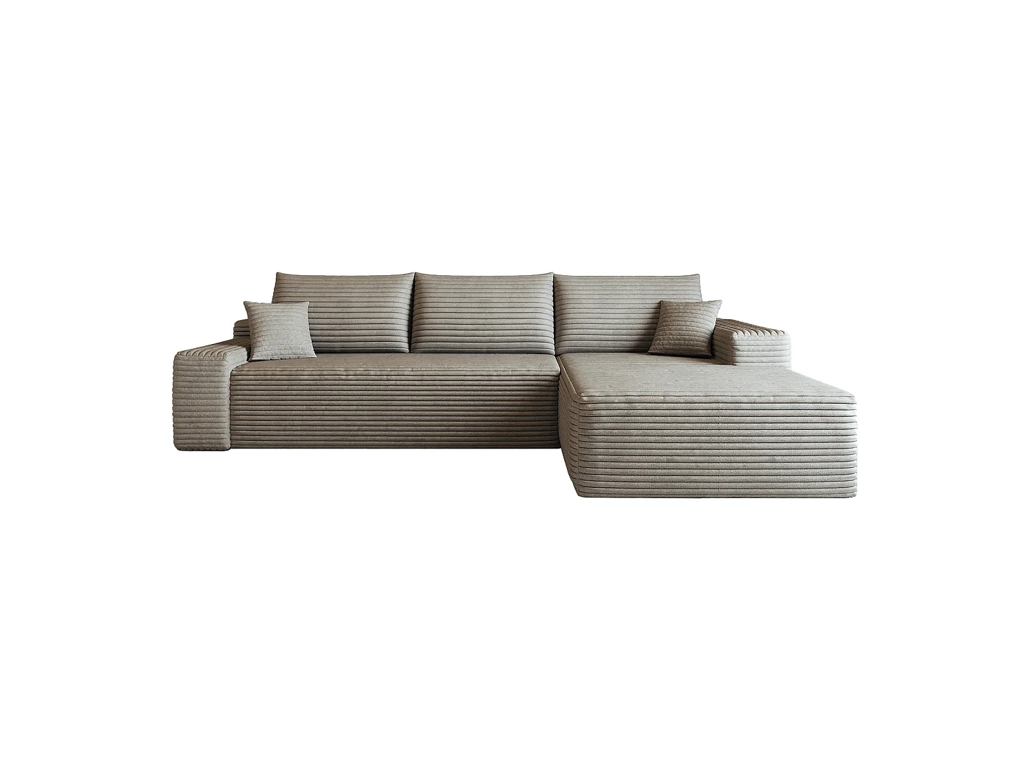 Canapé d'angle modulable 3 places 270 cm en tissu - Sans montage - Camel