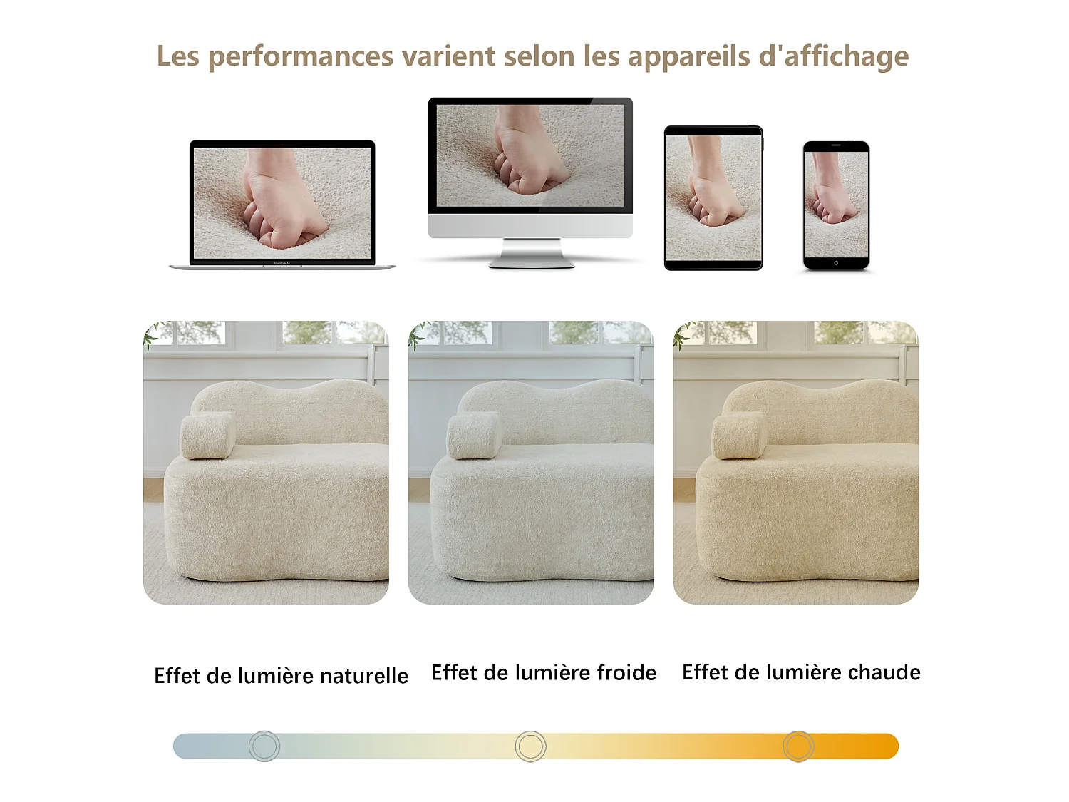 Sofá modular de 4 plazas, 384 cm, en terciopelo con 2 otomanas - Beige