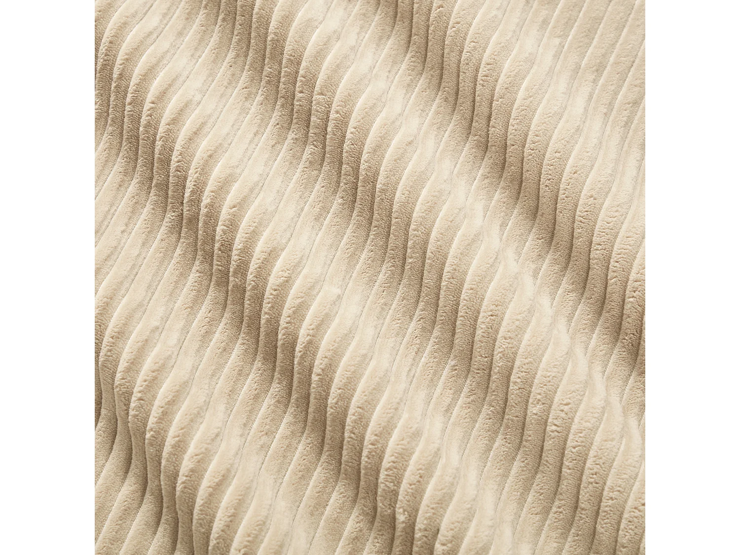 Canapé modulable 4 places 382 cm en velours côtelé - Beige - Sans montage